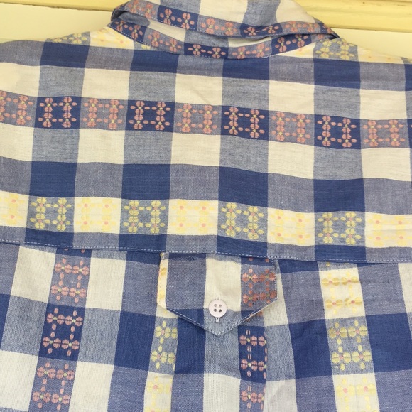 Cute vintage plus size embroidered gingham blouse - Picture 7 of 7